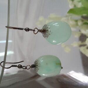 Classy Green Seaglass Earrings